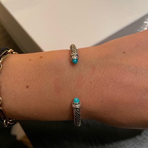 David Yurman Classic Cable Bracelet Turquoise - Picture 1 of 5
